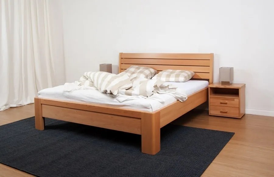 BMB GLORIA XL - masívna buková posteľ 140 x 190 cm, buk masív