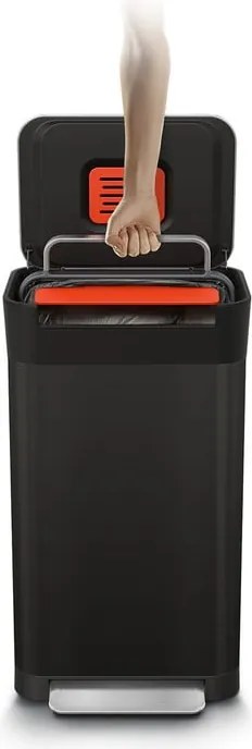 Čierny nášľapný oceľový odpadkový kôš 30 l Titan – Joseph Joseph