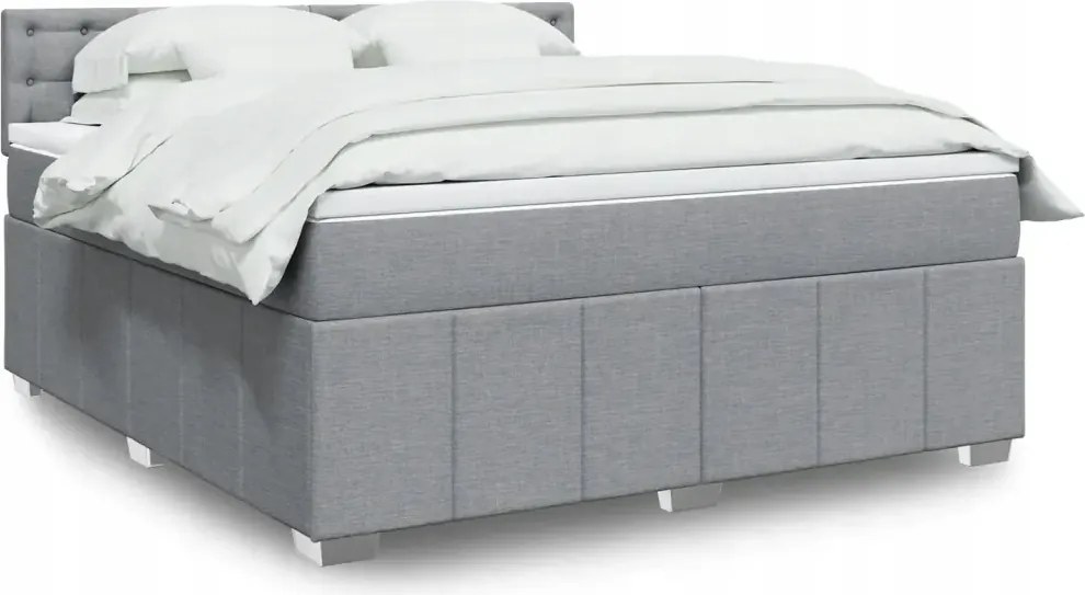 vidaXL Boxspring posteľ s matracom bledosivá 180x200 cm látka