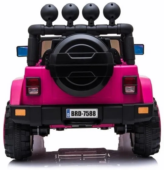 LEAN CARS Elektrické autíčko - Jeep BRD-7588 4x4 - ružové - 4x45W - 1x12V10Ah - 2024