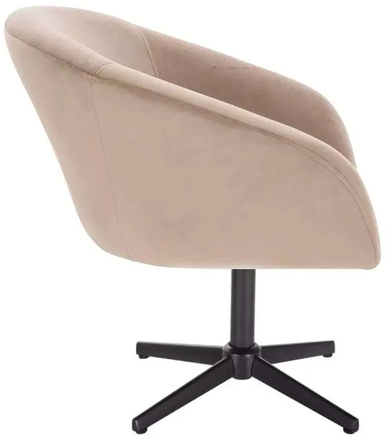LuxuryForm DESIGN Stolička VENICE VELUR na čiernom kríži - latte
