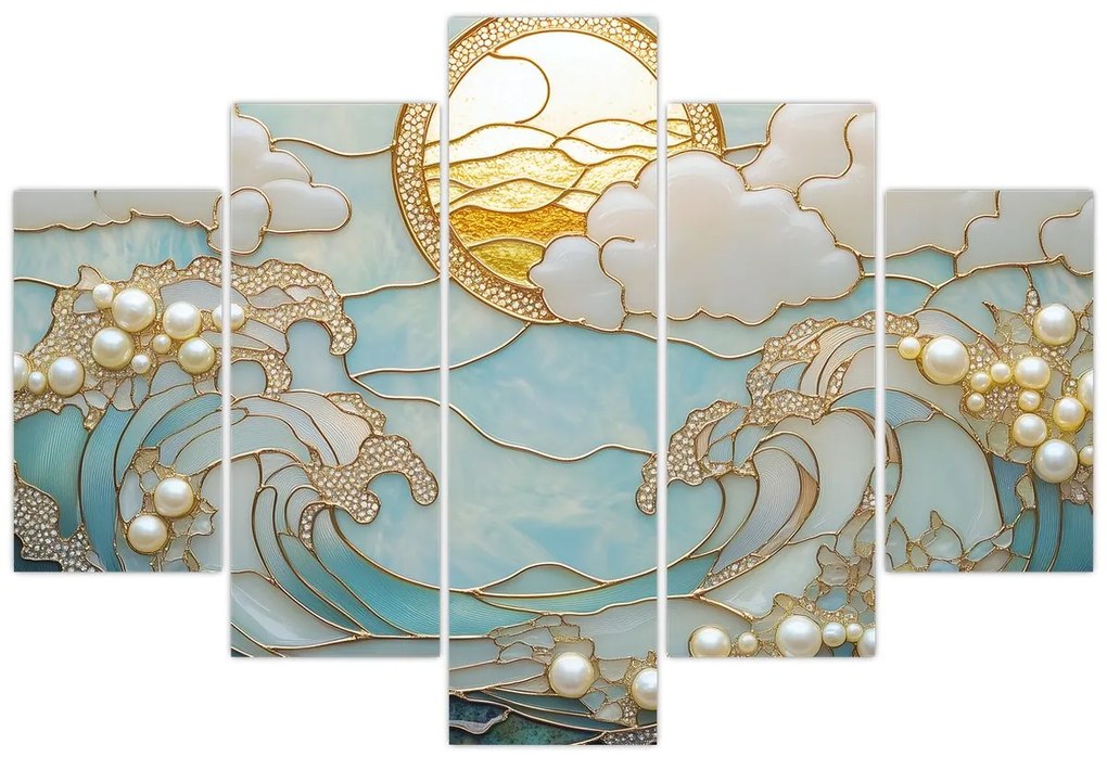 Obraz - 3D perly v oceáne (150x105 cm)