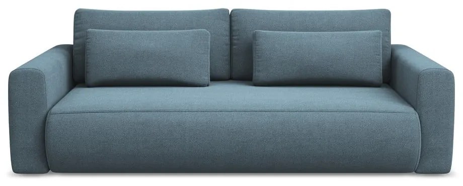 Svetlomodrá rozkladacia/s úložným priestorom pohovka 238 cm Kapua – Makamii