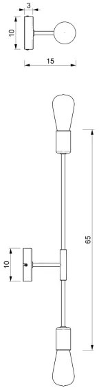 Nástenné svietidlo FLAME 2xE27/60W/230V čierna/zlatá