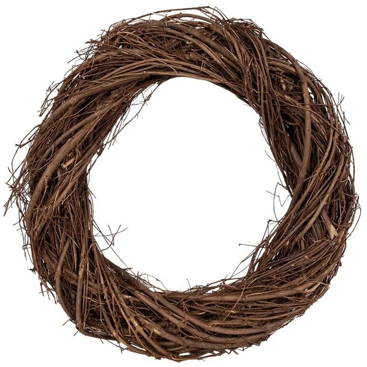 Prírodný hnedý prútený veniec Woodly M - Ø 35*6 cm