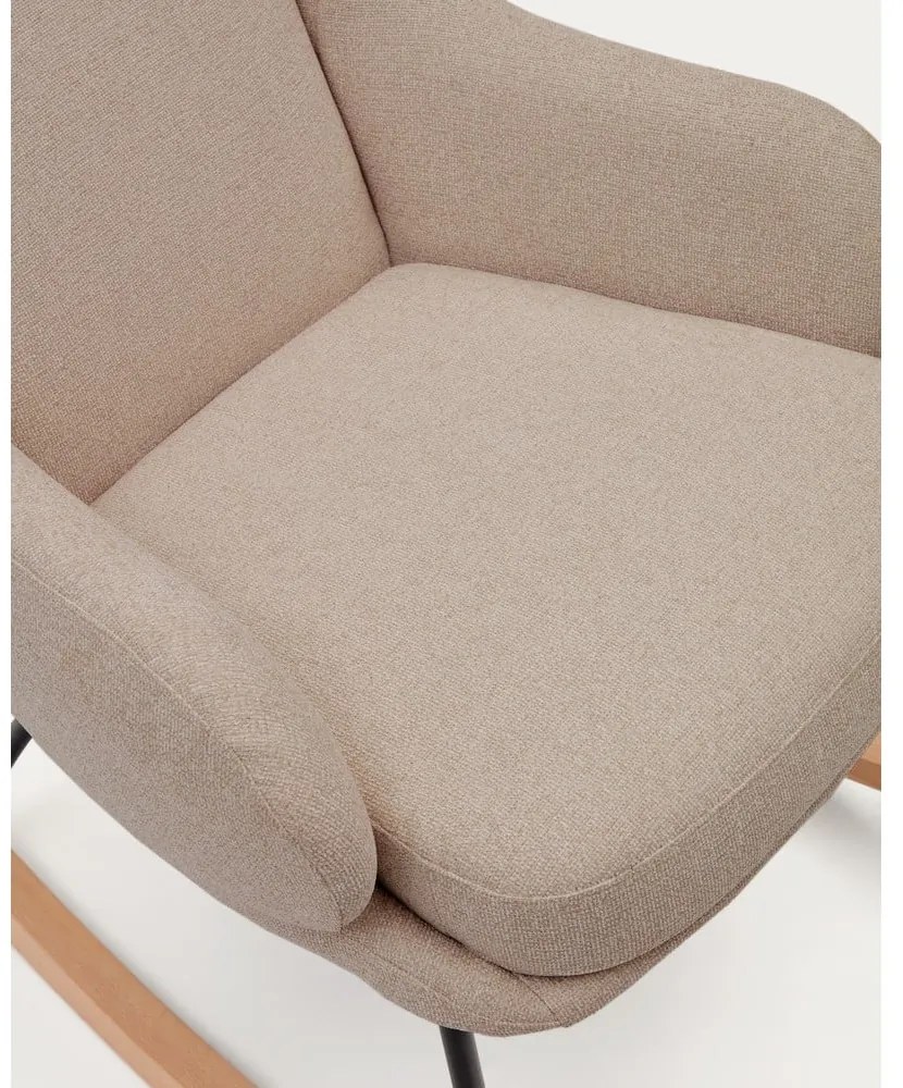 Béžové hojdacie kreslo z textílie bouclé Maustin – Kave Home