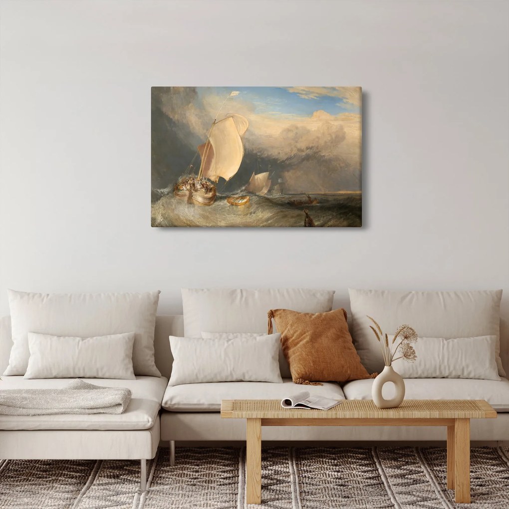 Obraz - William Turner, Fishing Boats with Hucksters Bargaining for Fish, reprodukcia (90x60 cm)