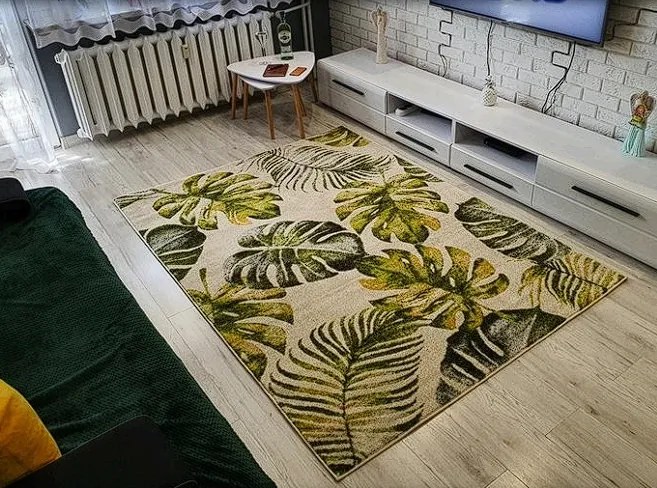 HU Viacfarebný koberec Green Garden 714 vzor listy Rozmer: 200x290 cm