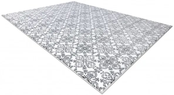 Koberec ARGENT - W4949 Kvety biely / sivý