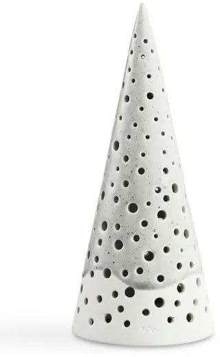 Sivý vianočný svietnik z kostného porcelánu Kähler Design Nobili, výška 19 cm