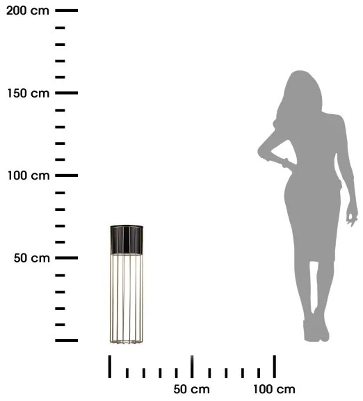 Kovový kvetináč LOFT 70x20 cm zlatá/čierna