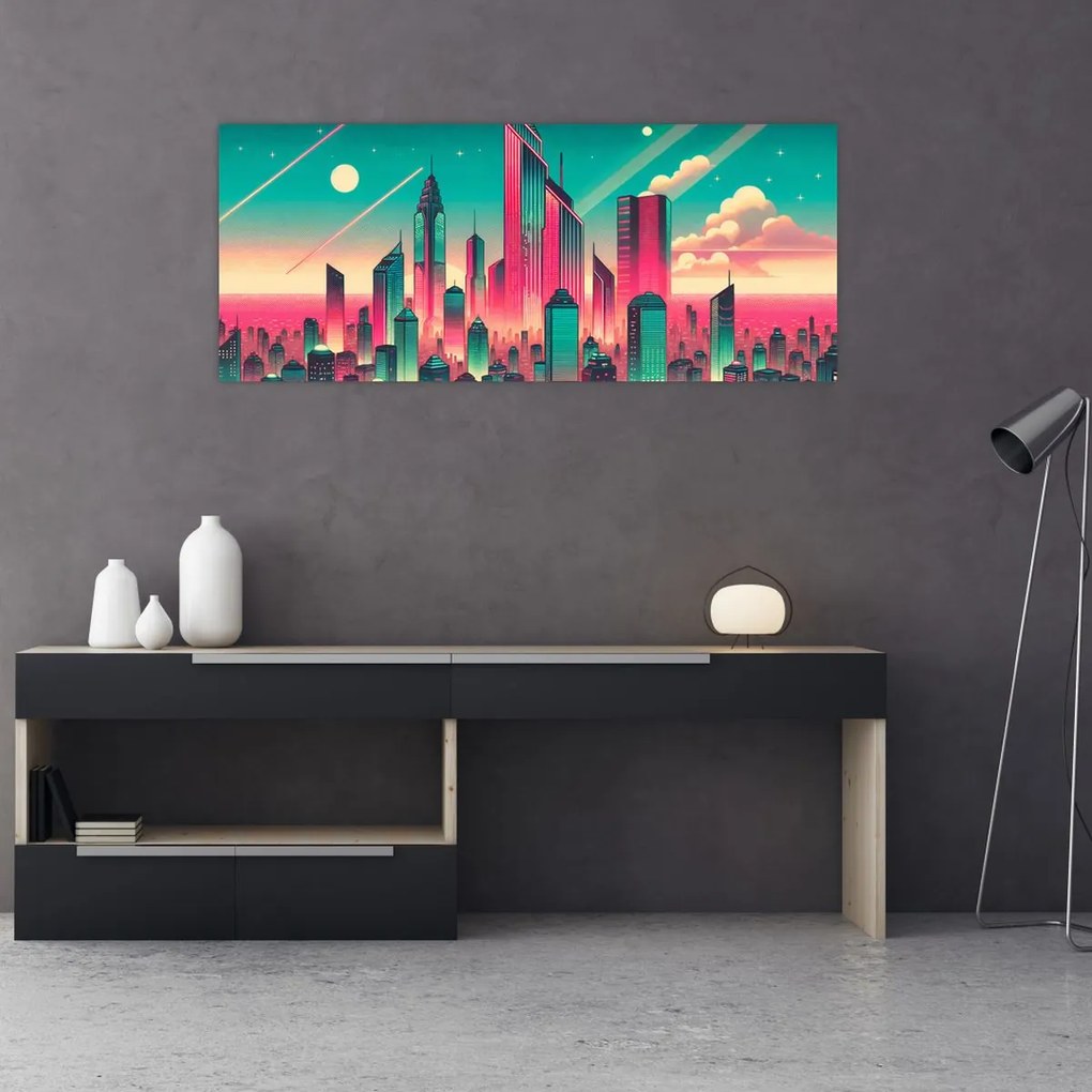 Obraz – Veľkomesto v pop-art štýle (120x50 cm)