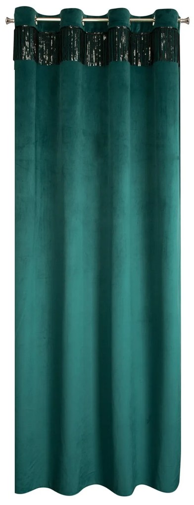 ZATEMŇOVACÍ ZÁVES NA KRÚŽKOCH JASPIS 140X250 CM TMAVÁ ZELENÁ