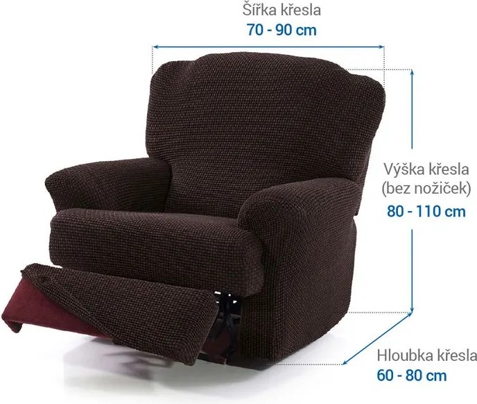 Super strečové poťahy NIAGARA čokoládová relaxačné kreslo (š. 70 - 90 cm)
