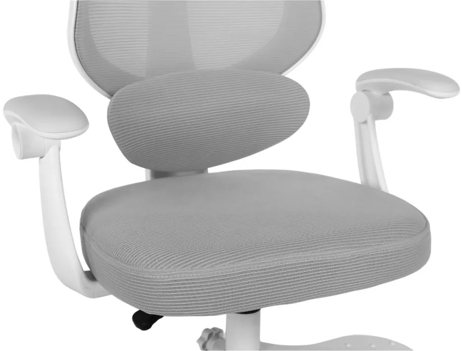 Detská otočná stolička Neoseat JUNI 009 s podnožou — látka, sivá