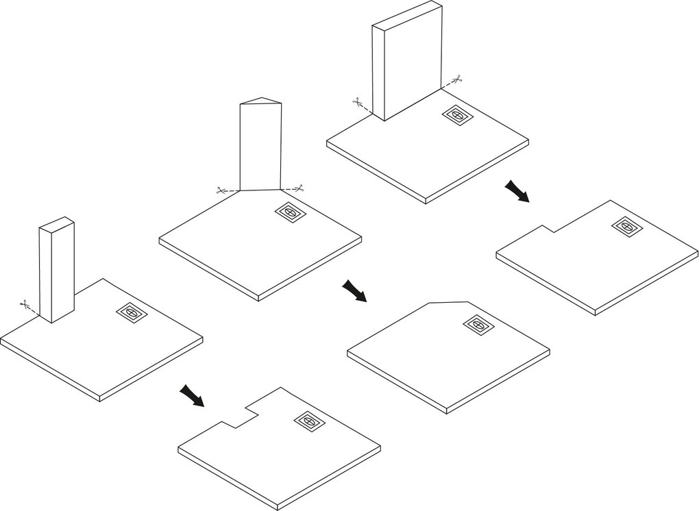 Rea Bazalt, sprchová vanička 90x120 cm, čierna, REA-K3904