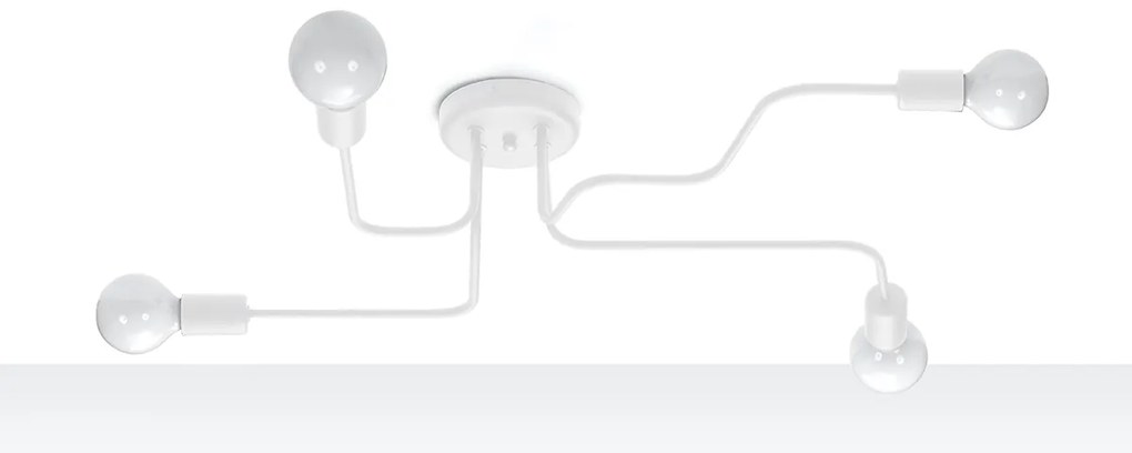 Stropné svietidlo Vector 4, biele telo svietidla