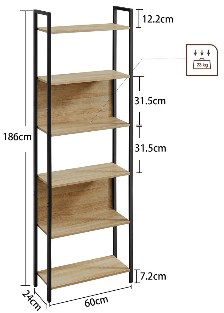 Regál na knihy - sonoma - LLS113B11 9403208000