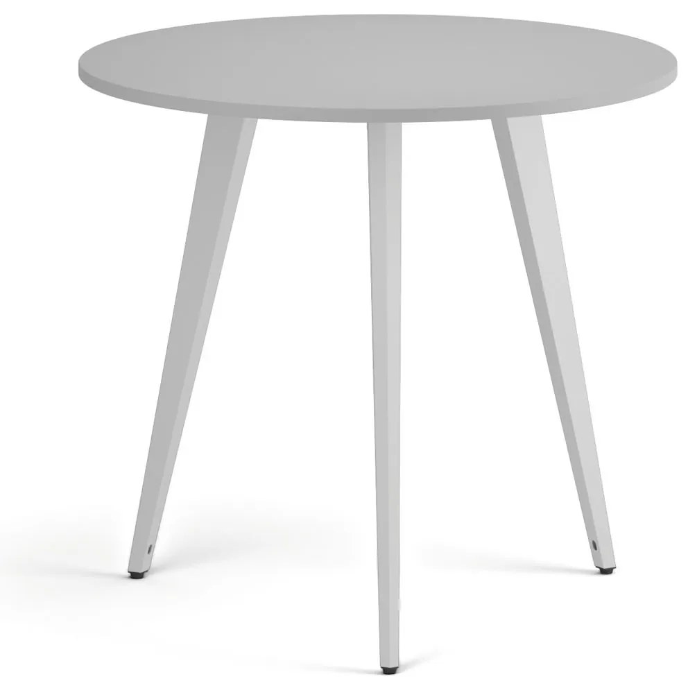 Konferenčný stôl PRIMO VIBE, priemer 80 cm, biela podnož, sivá