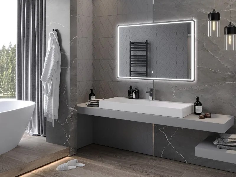 Mexen Zusa, LED kúpeľňové zrkadlo s podsvietením 120x80 cm, 6000K, ochrana proti zahmlievaniu, 9808-120-080-611-00