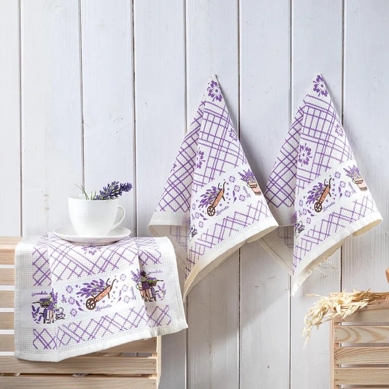 Súprava vaflových utierok LEVANDUĽA 40 x 60 cm 3 ks