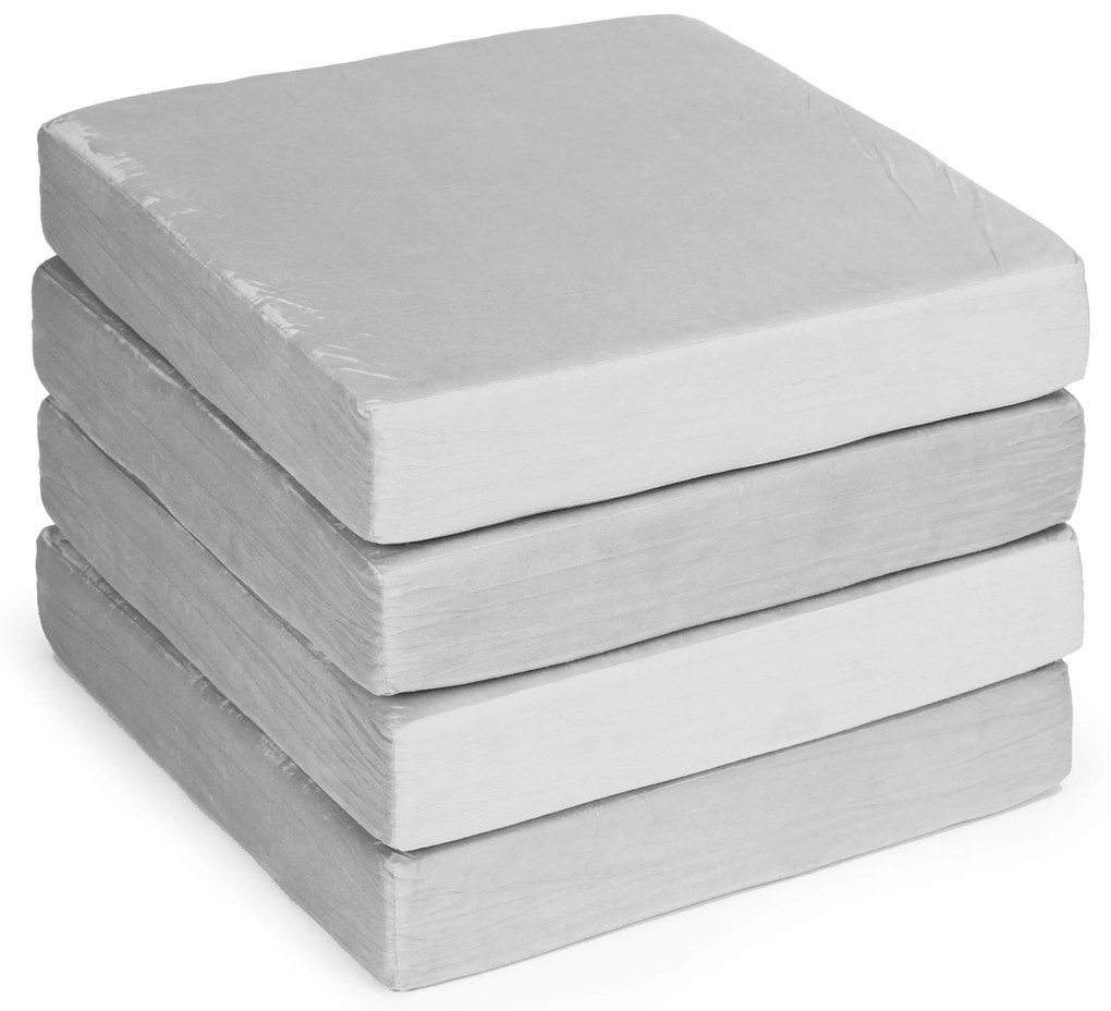 Modulárna rozkladacia pohovka pre deti veľká 2-miestna DIY 10 mäkkých vankúšov - sivá ECOTOYS