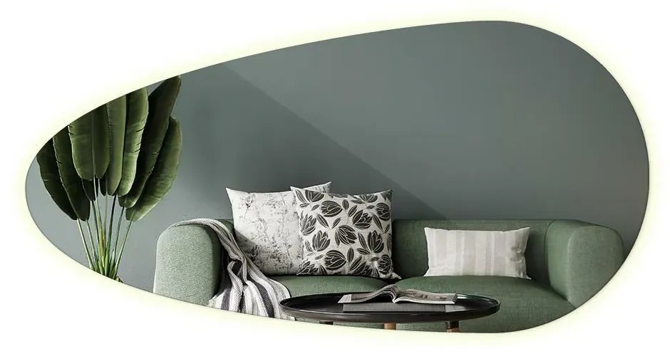 Zrkadlo s led v tvare kvapky 50x100 cm Teplé svetlo (3000K)