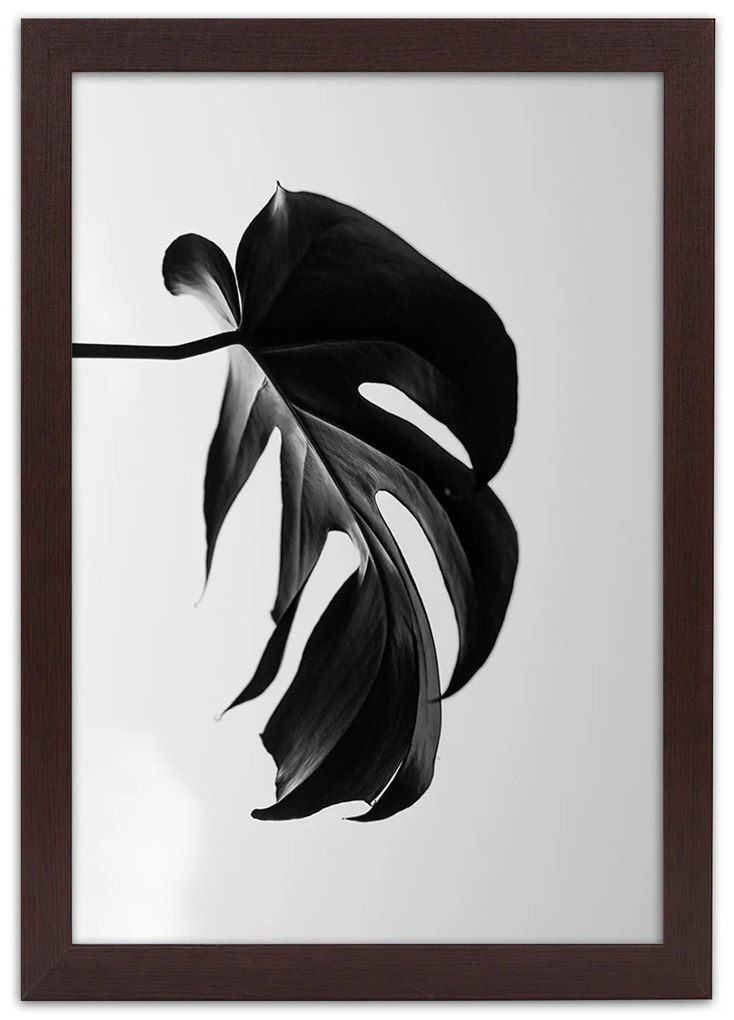 Gario Plagát Čierna a biela monstera list Farba rámu: Bez rámu, Rozmery: 20 x 30 cm