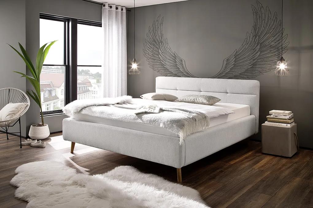Čalúnená posteľ LOTTE 180x200 šedá, s úložným priestorom