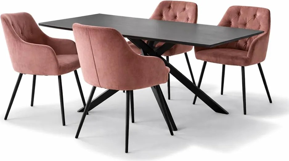 Jedálenský set 4× stolička + stôl 180 cm AVENBERG OPAL