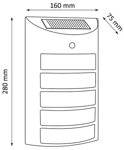 LED Solárne nástenné svietidlo so senzorom SAFFO LED/3,7V 2000 mAh IP44