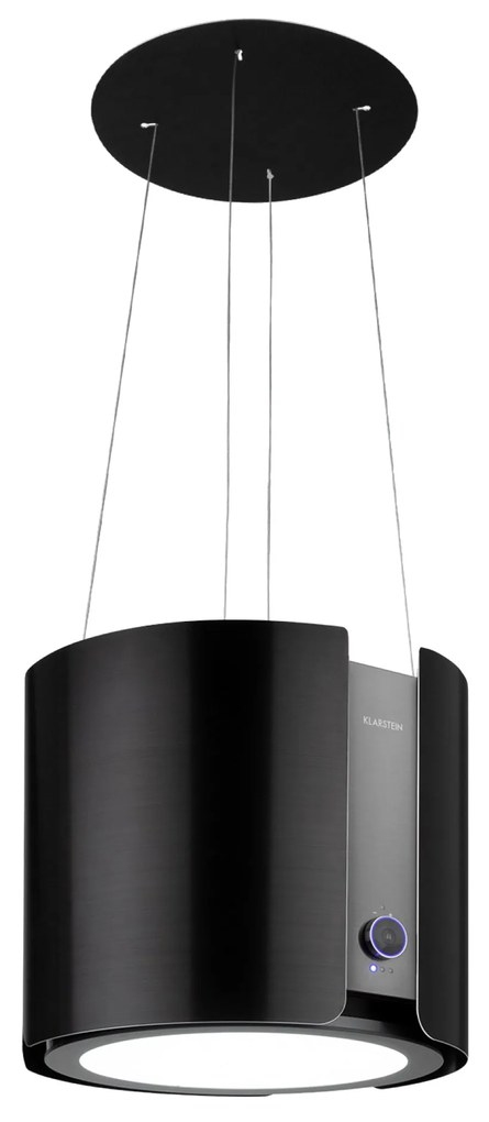 Klarstein Skyfall, digestor, 45 cm, ostrovčekový, 402 m³/h, LED, nehrdzavejúca oceľ, čierny