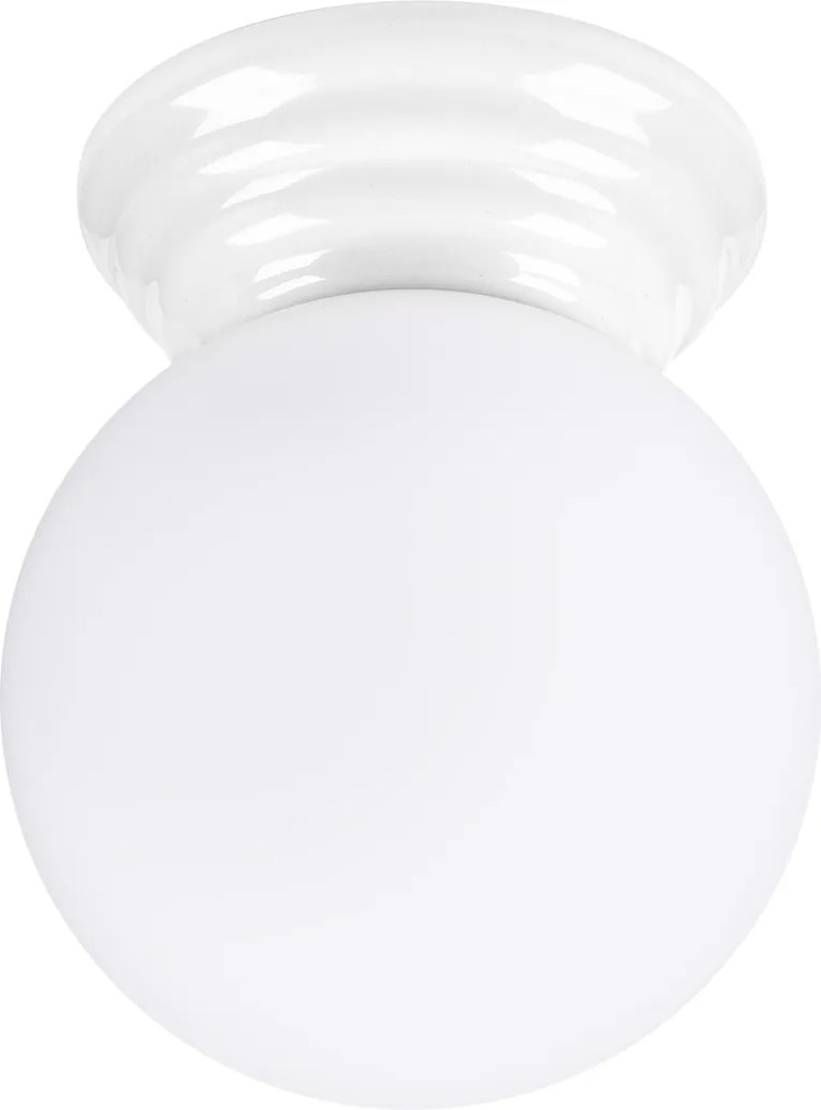 Stropné svietidlo Zori, 1x biele sklenené tienidlo, w