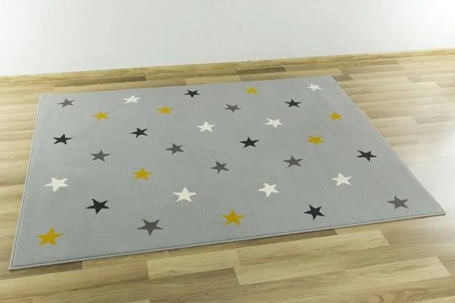 Detský koberec Kids 533752/89945 Hviezdy sivý