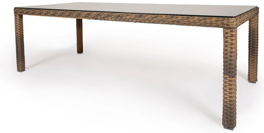 Ratanový jedálenský stôl KINGSTON 230 žlto-sivý