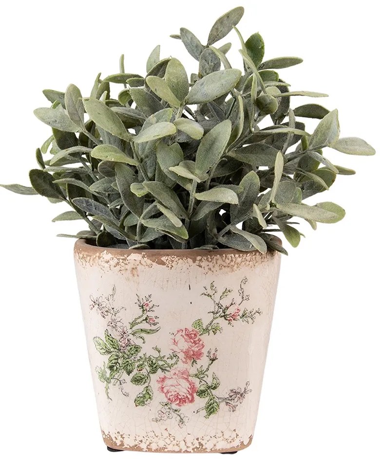 Keramický obal na kvetináč s ružami Rossia S - 13*13*12 cm