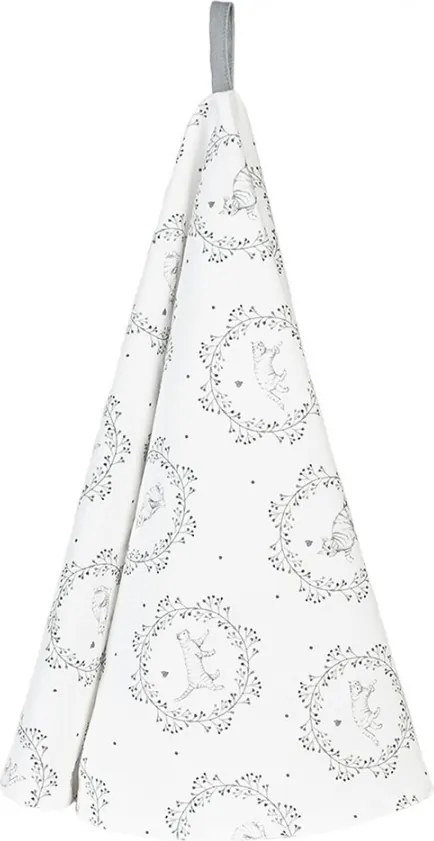 Kuchynská okrúhla utierka s mačičkami Lovely Grey Cats - Ø 80 cm