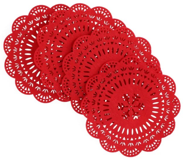 Sada podložiek pod poháre LEIS červená 800752 (5 ks)
