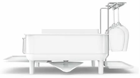 Simplehuman Odkvapkávač riadu s oceľovým rámom na poháre, biela
