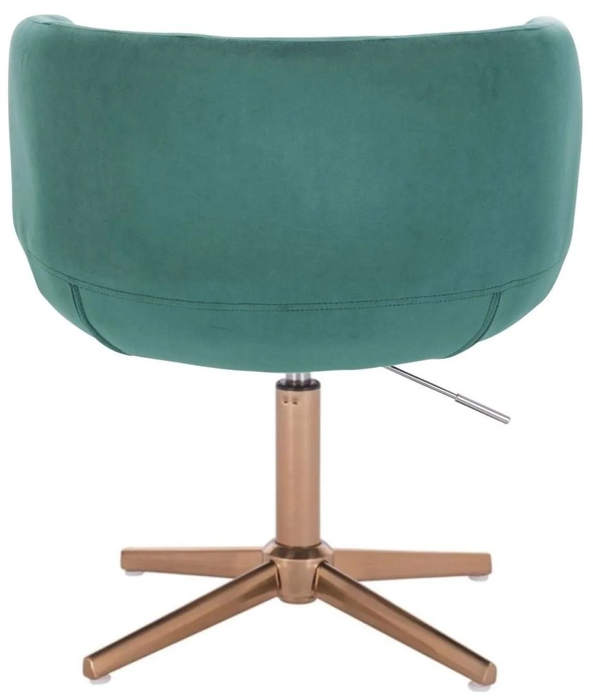LuxuryForm DESIGN Kreslo MONTANA VELUR na zlatom kríži - zelené
