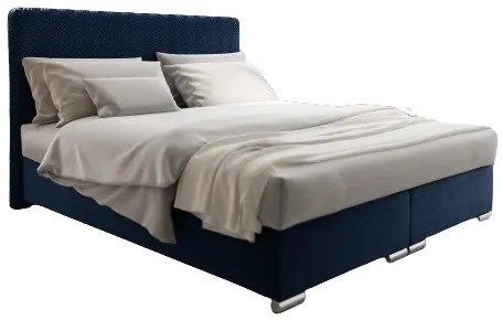 Manželská posteľ 180 cm Boxspring Penarth Comfort (tmavomodrá) (s roštom, matracom a úl. priestorom). Vlastná spoľahlivá doprava až k Vám domov. 1056294