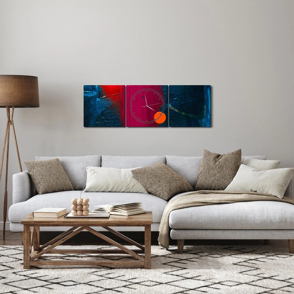 Obraz farby (s hodinami) (90x30 cm)