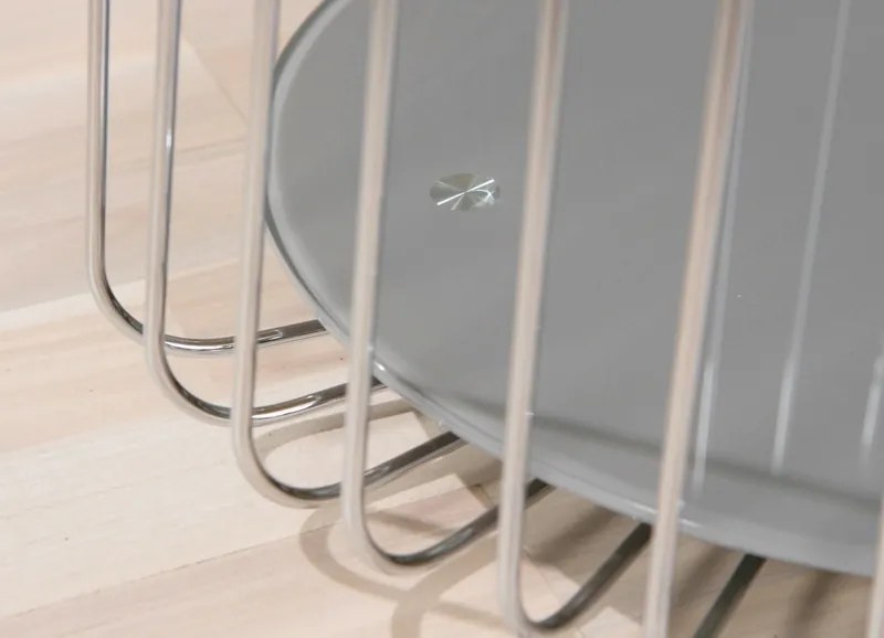 Konferenčný stolík Riva, kov/cappuccino sklo