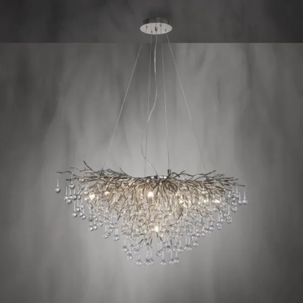 Paul Neuhaus 2192-55 - Luster na lanku ICICLE 10xG9/40W/230V 50x100 cm chróm