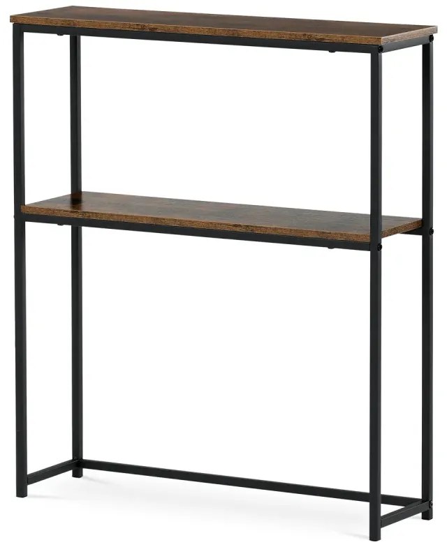 Konzolový stolek s policí, 70x20x82 cm, dekor staré dřevo