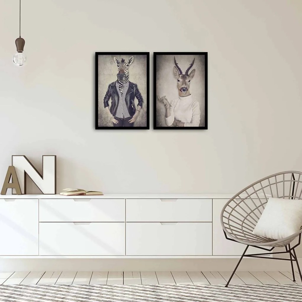 Súprava obrazov Anima 2 ks 35x50 cm hnedá/čierna