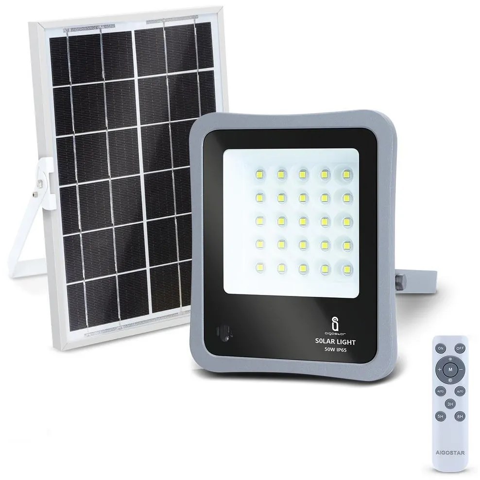 Aigostar - LED Stmievateľný solárny reflektor LED/50W/3,2V IP65 + DO
