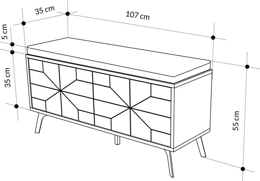 Skrinka na topánky Dune White