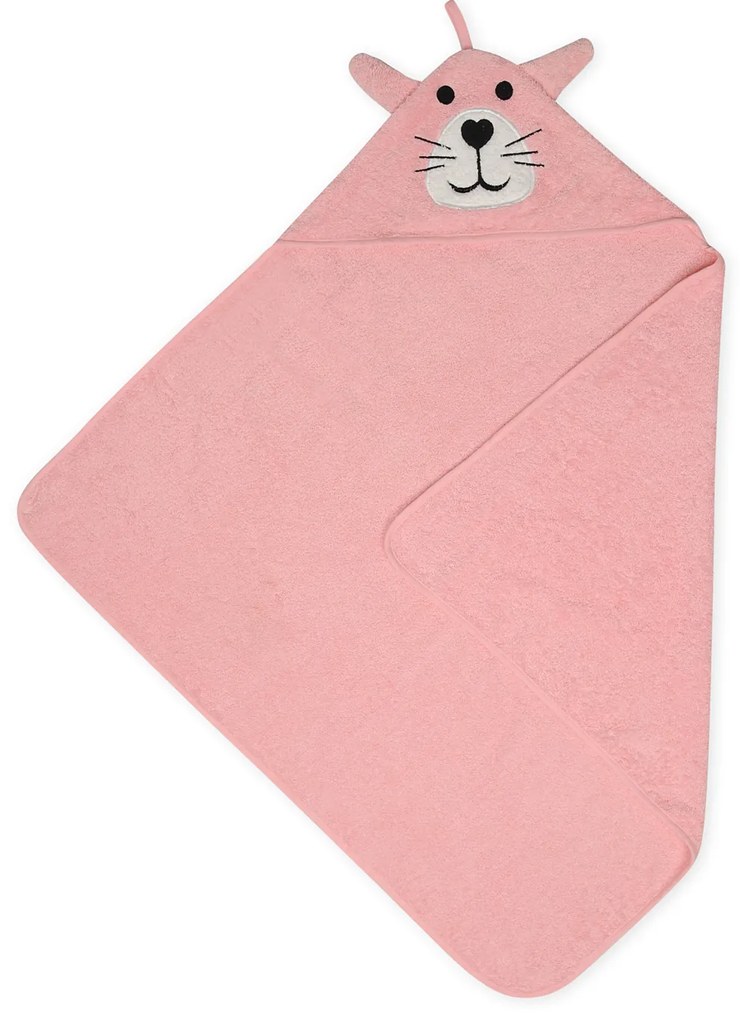 Babymatex Bavlnená osuška pre bábätko s kapucňou Jimmy 80x80cm - Mačička