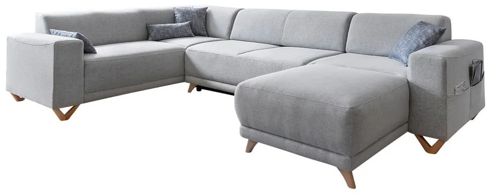 Svetlosivá rozkladacia/s úložným priestorom rohová pohovka (ľavý roh/do tvaru "U") Classy Sophie – Miuform